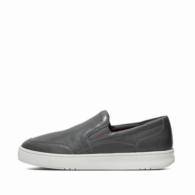 Fitflop Men's RALLY X Leather Slip-On Sneakers - Grey, FC6801945